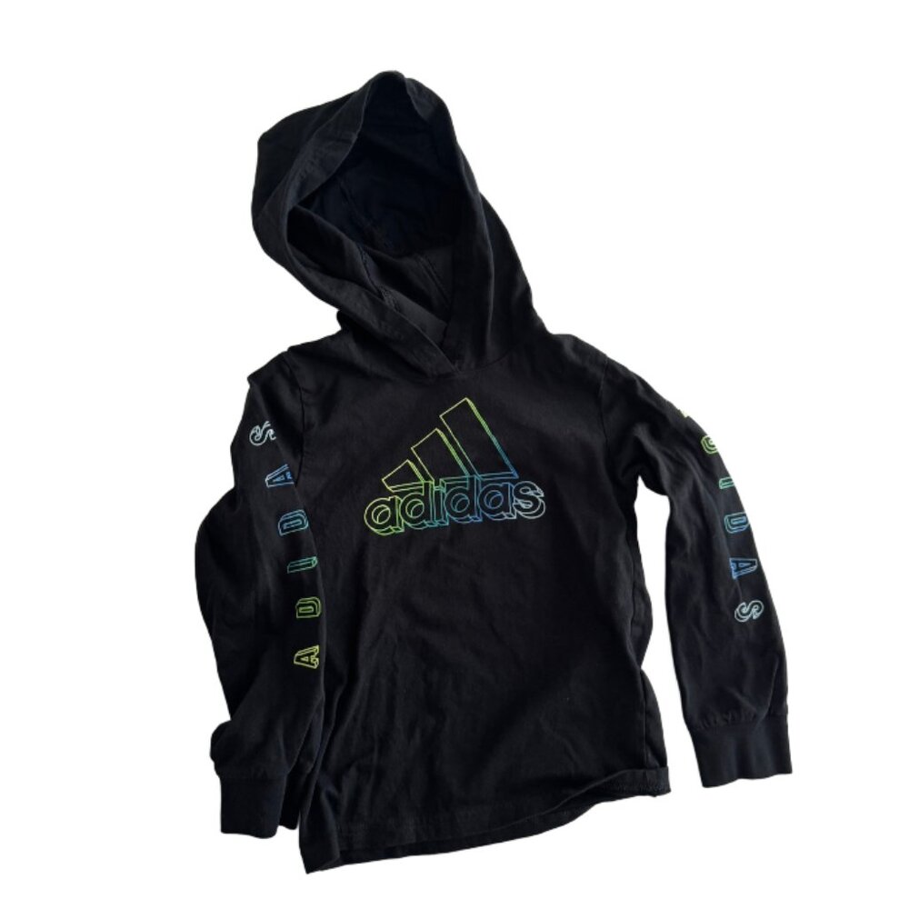 adidas Boys Long Sleeve Hooded T-Shirt | Size 5